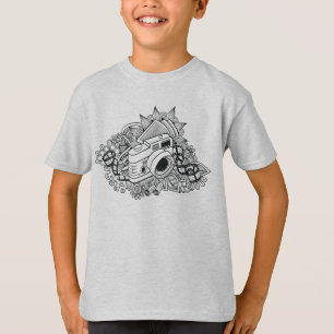 Camiseta Doodle da câmera do hipster