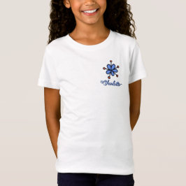 Camiseta Doodle de Flor de Vinca Azul Fofa Personalizado