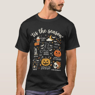 Camiseta Doodle de Halloween É a Temporada Desenho de Bruxa