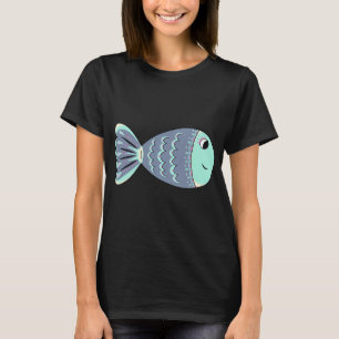 Camiseta Doodle de Peixe Cinza Clip Art