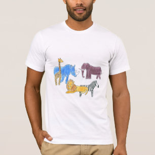 Camiseta Doodle de Punk Rock #38 Animais da Savana Africana