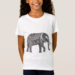 Camiseta Doodle do elefante da fantasia