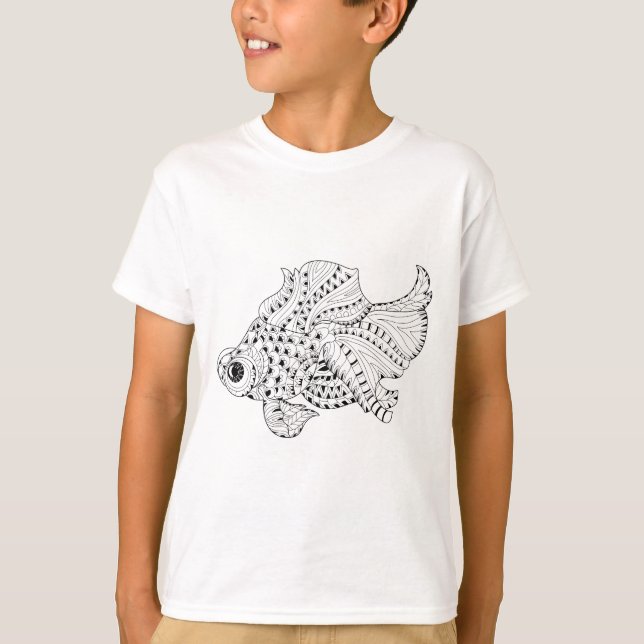 Camiseta Doodle dos peixes (Frente)