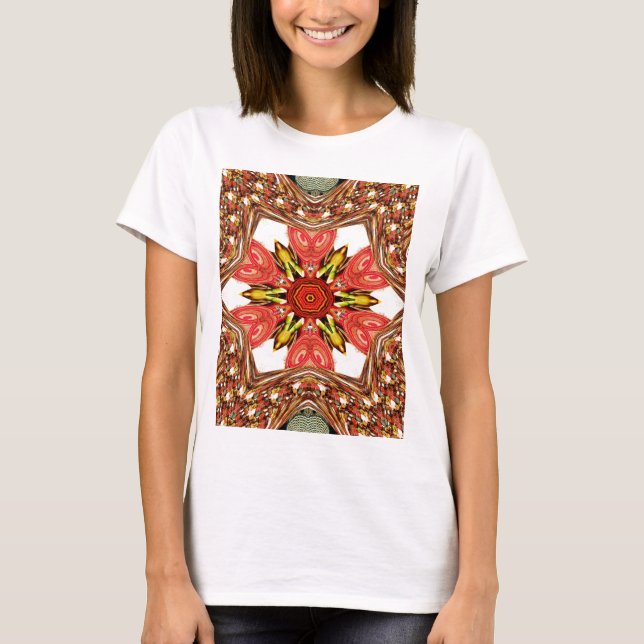 Camiseta Doodle Floral Art Impressão (Frente)