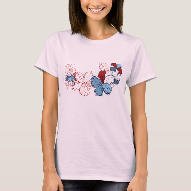 Camiseta Doodle Hibiscus Ladies Tee (Frente)
