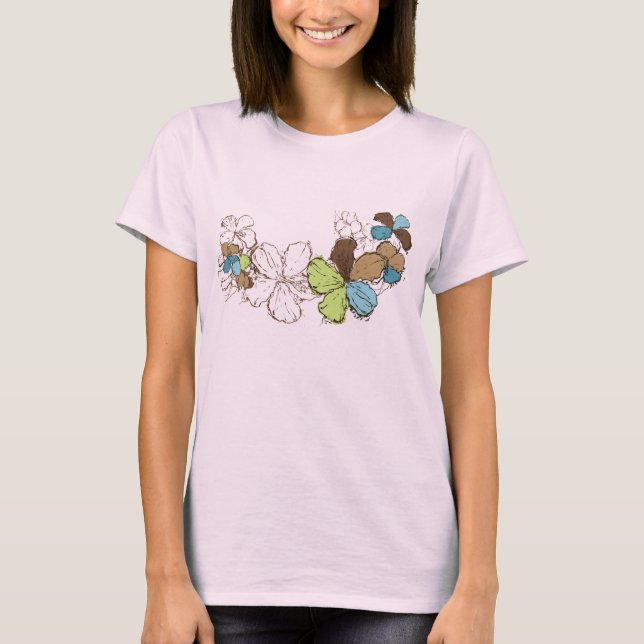 Camiseta Doodle Hibiscus Ladies Tee (Frente)
