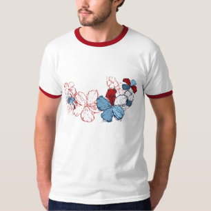 Camiseta Doodle Hibiscus Mens Tee