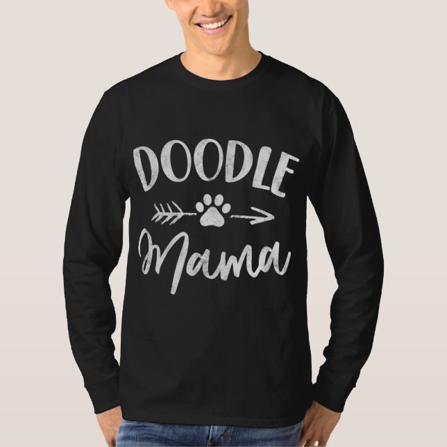 Camiseta Doodle Mama GoldenDoodle Labradoodle Pet Próprio (Frente)