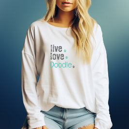 Camiseta Doodle Mamãe Vive Amor Leve T Shirt