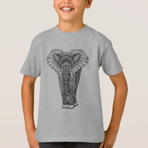 Camiseta Doodle modelado fantasia do elefante