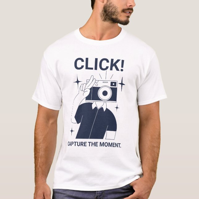 Camiseta Doodle Photography T-Shirt – Creative Camera Sketc (Frente)