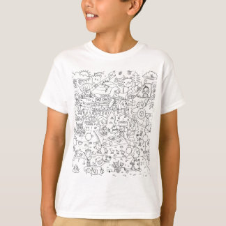 Camiseta doodle que eu espio na coloração do parque
