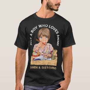 Camiseta Doodle Sketching Ramen Noodles Kawaii Boys Gift Ot