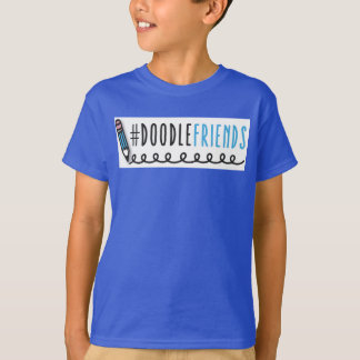 Camiseta #DoodleFriends - Crianças T-Shirt com Capas Negras