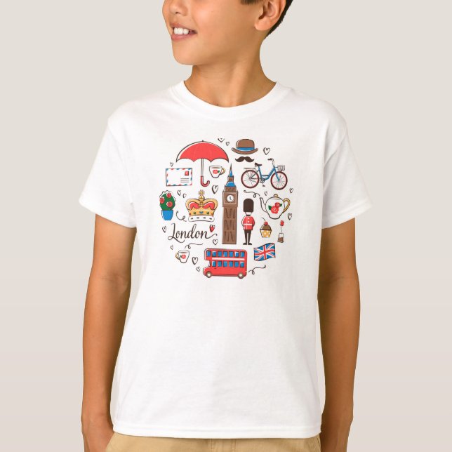 Camiseta Doodles de Londres (Frente)