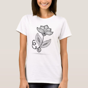 Camiseta Doodles de Paisley Mehndi do Henna