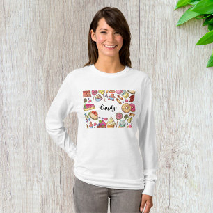 Camiseta Doodles Doce Doce Doce Doce Doce Padrão