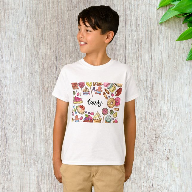 Camiseta Doodles Doce Doce Doce Doce Doce Padrão (Criador carregado)