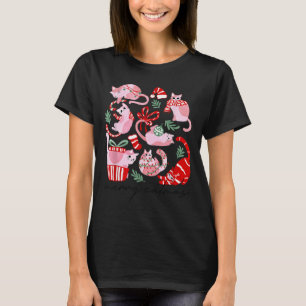 Camiseta Doodles Feliz Catmas Natal Diversão Amante de Gato