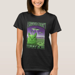 Camiseta Dor de Barriga de Hoje Funny Alien Cat Meme Bootle