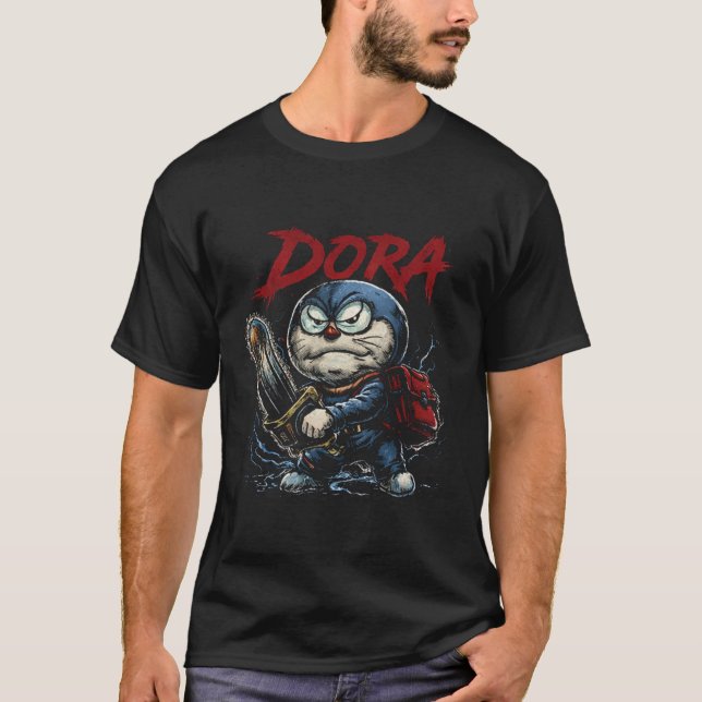 Camiseta Doraemon Fatality Dark Comic Fighting Game Art (Frente)