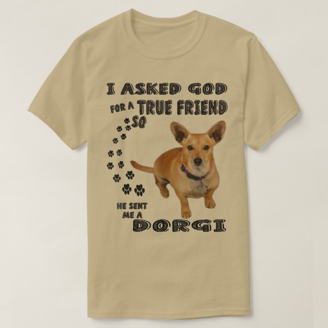 Camiseta Dorgi Quote Mom, Dachshund Welsh Corgi Dad, Cute D (Frente do Design)