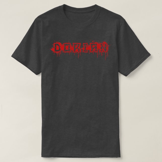 Camiseta Dorian First Name Halloween Figurume Personalizado (Frente do Design)