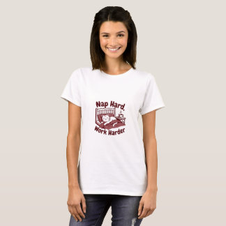 Camiseta Dorme Duro Trabalhe Mais Duro – Gato Dorminhoco En