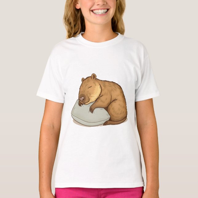 Camiseta dormindo Capybara Sleepybara (Frente)