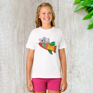 Camiseta Dormindo Koala no foguete Colorido
