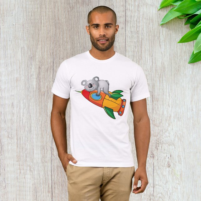 Camiseta Dormindo Koala no foguete Colorido (Criador carregado)