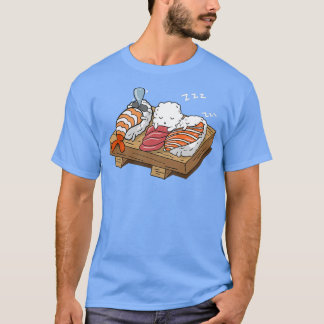 Camiseta Dormindo Sushi Shirt Amor Sushi Rolls Engraçado Ja