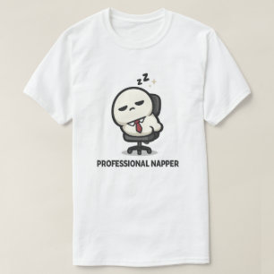 Camiseta Dorminhoco Profissional - Personagem Cansado Fofo