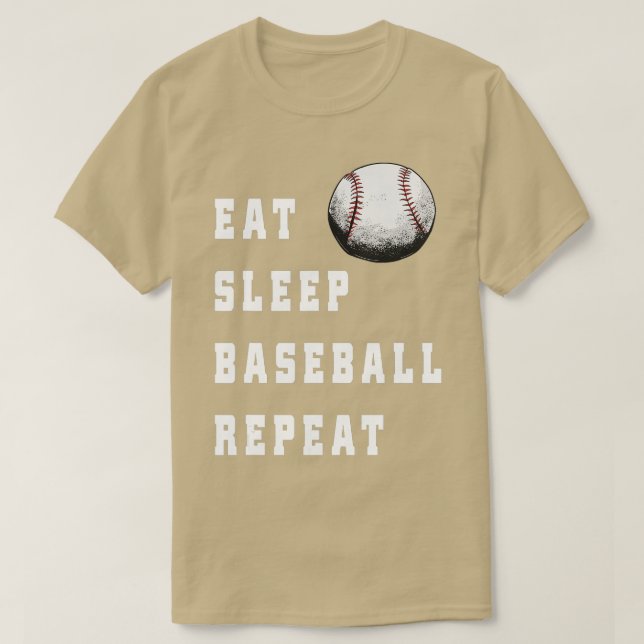 Camiseta Dormir Baseball Repetir Jogadores Engraçados De Ba (Frente do Design)