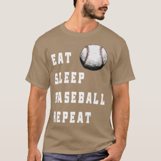 Camiseta Dormir Baseball Repetir Jogadores Engraçados De Ba