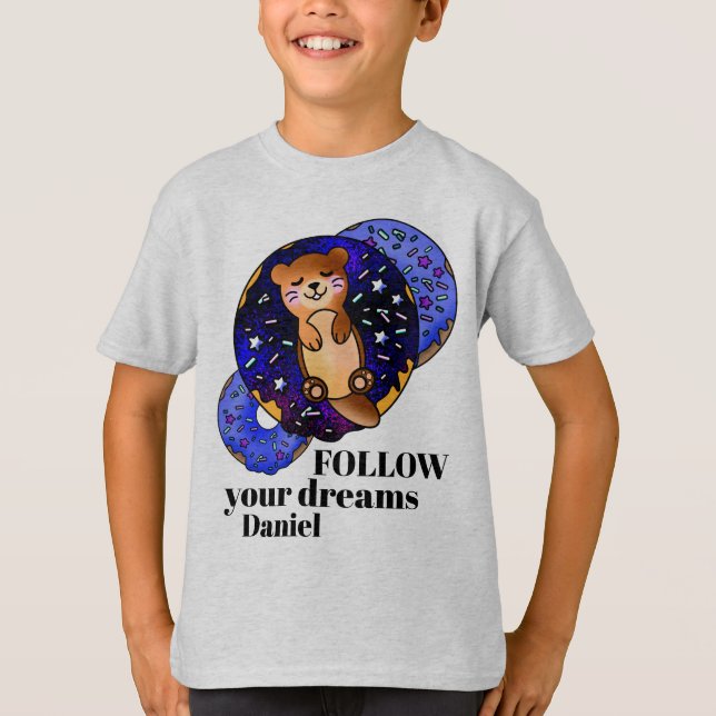 Camiseta Dormir Bebê Otter na Rosquinha Cosmic Star (Frente)