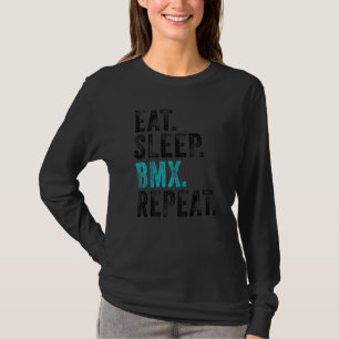 Camiseta Dormir Bmx Repetir Bicicleta Engraçado Motocross E
