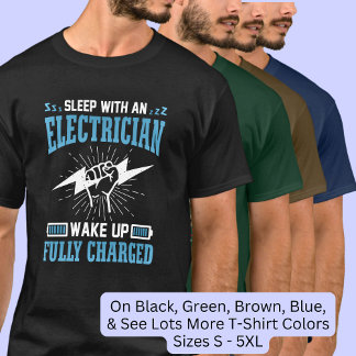 Camiseta Dormir com Acordar elétrico totalmente carregado