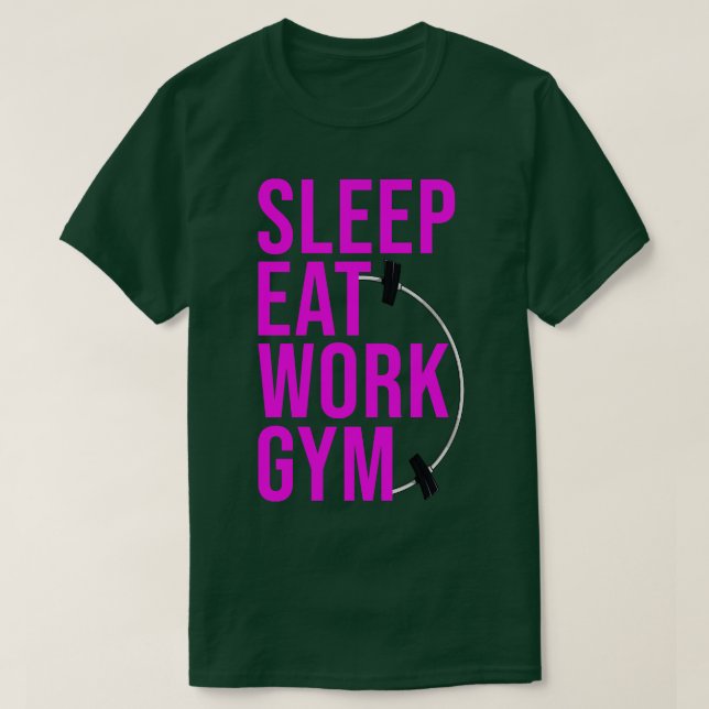 CAMISETA DORMIR COMER TRABALHO GYM 4 (Frente do Design)
