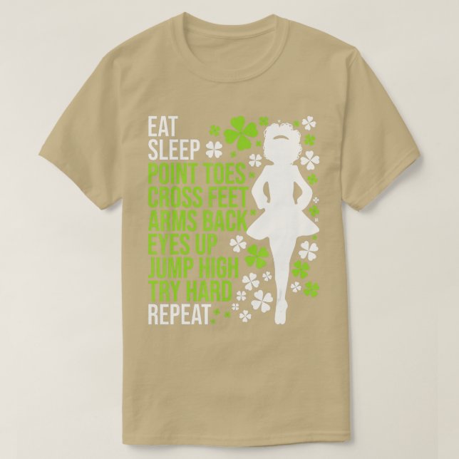 Camiseta Dormir, Dança Irlandesa, Dançarina Irlandesa Ceili (Frente do Design)