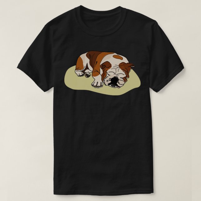 Camiseta Dormir De Puppy Desenhado À Mão (Frente do Design)