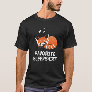 Camiseta Dormir Dormindo Pandas Vermelho Pajama Pijama