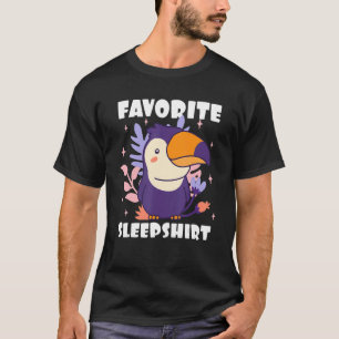 Camiseta Dormir Favorito Com Um Pássaro Turiano