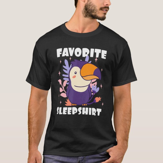 Camiseta Dormir Favorito Com Um Pássaro Turiano (Frente)
