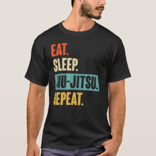Camiseta Dormir Jiu Jitsu Repete O Retro Vintage Jiu Jitsu