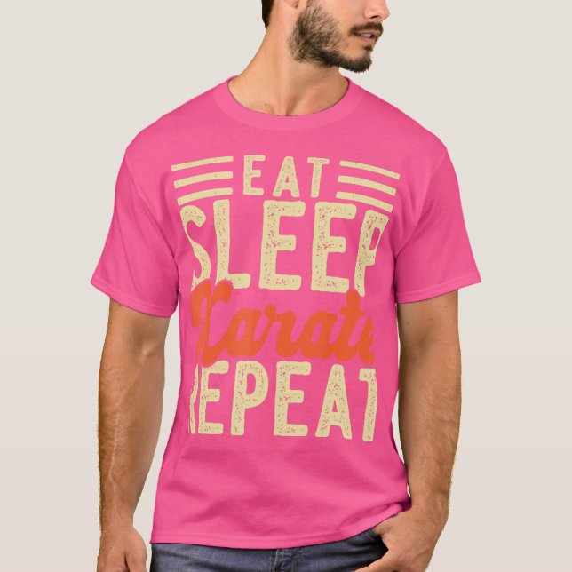 Camiseta Dormir Karate Repete Homens Mulheres Engraçadas Ka (Frente)