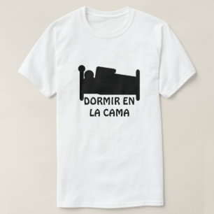Camiseta dormir na cama e enviar SMS: dormir na cama