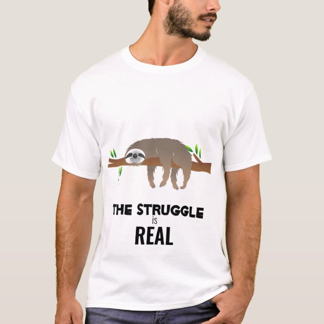 Camiseta Dormir na ramificação com a luta é real (Frente)