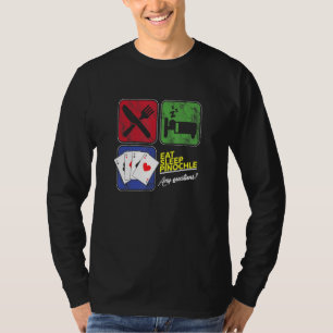 Camiseta Dormir Pinochle Jogadores Penochle Gambler Dice C