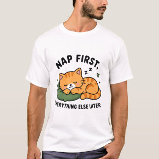 Camiseta Dormir Primeiro, Preocupar-se Depois